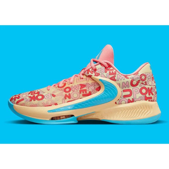 Nike Zoom Freak 4 Letter Bros Men's Basketball Shoes Pale Vanilla FB9503-200 - Picture 5 of 8